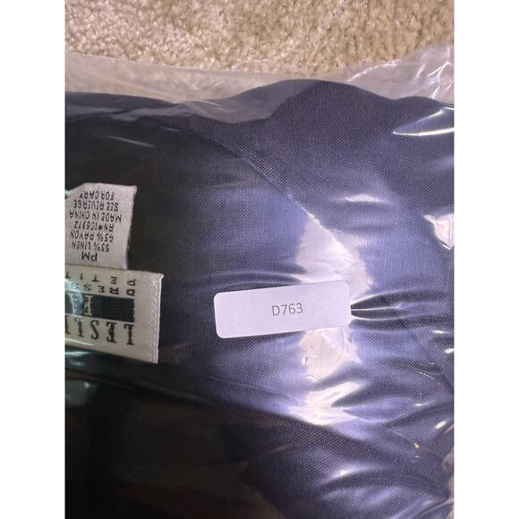 Leslie Fay Dress Womens Medium Petite Black Cover-up Cottagecore Vintage D763 - Picture 13 of 13